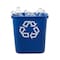 Rubbermaid Commercial 13.63 qt. Desk Recycling Container, Satin Black/Satin Alum, Plastic FG295573BLUE - alternate 5